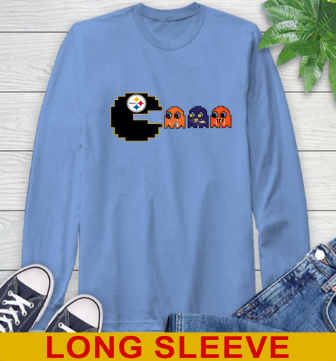 Pittsburgh Steelers NFL Football Pac Man Champion Long Sleeve T-Shirt 11