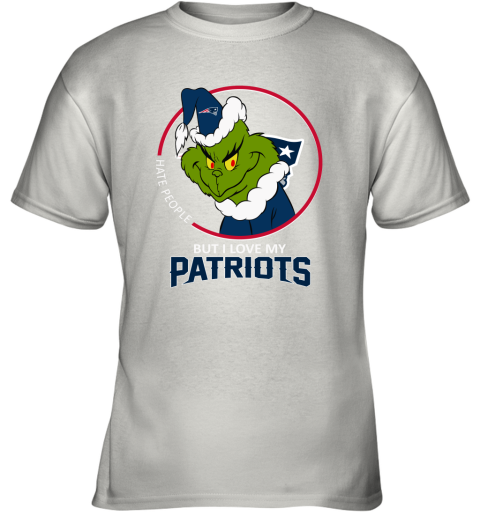 I Hate People But I Love My New England Patriots Grinch NFL Youth T-Shirt