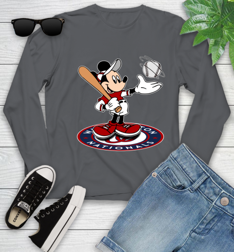 MLB Baseball Washington Nationals Cheerful Mickey Disney Shirt Youth Long Sleeve 9 MLB Baseball Washington Nationals Cheerful Mickey Disney Shirt Youth Long Sleeve - Image 9
