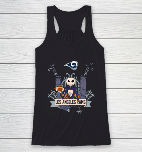 NFL Los Angeles Rams Football Jack Skellington Halloween Racerback Tank