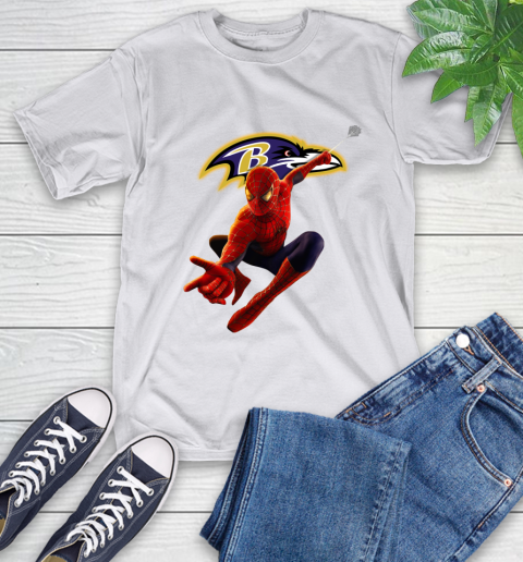 NFL Spider Man Avengers Endgame Football Baltimore Ravens T-Shirt 12