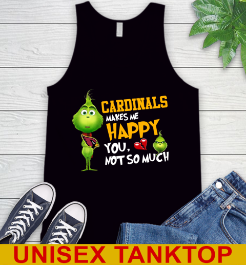 NFL Arizona Cardinals Makes Me Happy You Not So Much Grinch Football Sports Tank Top