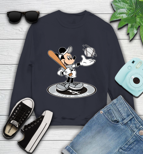 MLB Baseball Chicago White Sox Cheerful Mickey Disney Shirt Youth Sweatshirt 3