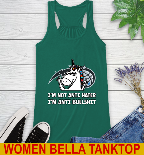 Orlando Magic NBA Basketball Unicorn I'm Not Anti Hater I'm Anti Bullshit Racerback Tank 7