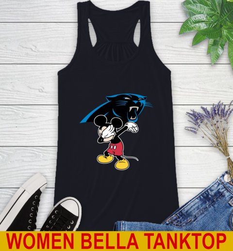 Carolina Panthers NFL Football Dabbing Mickey Disney Sports Racerback Tank 10
