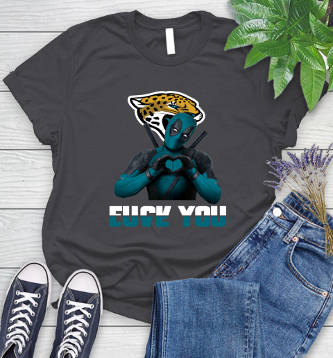 NHL Jacksonville Jaguars Deadpool Love You Fuck You Football Sports Women's T-Shirt 8