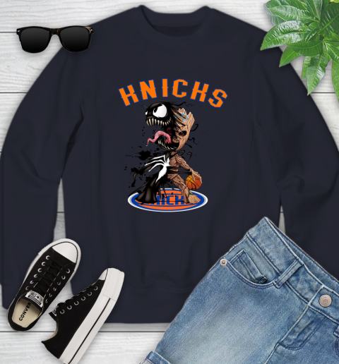 NBA New York Knicks Basketball Venom Groot Guardians Of The Galaxy Youth Sweatshirt 3