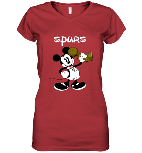 Mickey San Antonio Spurs Women's V-Neck T-Shirt