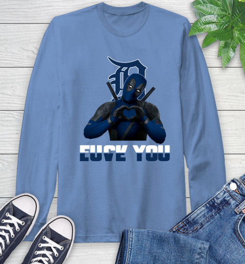 MLB Detroit Tigers Deadpool Love You Fuck You Baseball Sports Long Sleeve T-Shirt 12