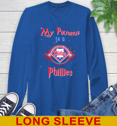 MLB Baseball Harry Potter My Patronus Is A Philadelphia Phillies Long Sleeve T Shirt Tee For Sports