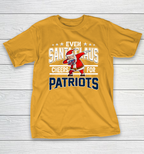 New England Patriots Even Santa Claus Cheers For Christmas NFL T-Shirt 2