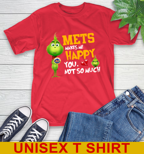 MLB New York Mets Makes Me Happy You Not So Much Grinch Baseball Sports T-Shirt 12