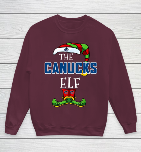 Vancouver Canucks Christmas ELF Funny NHL Youth Sweatshirt 4