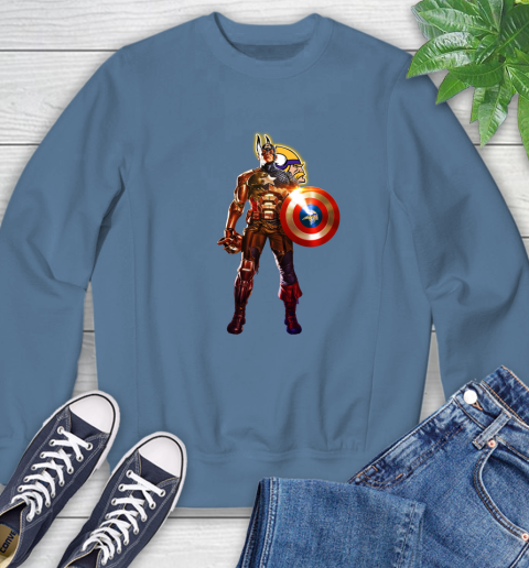 NFL Captain America Marvel Avengers Endgame Football Sports Minnesota Vikings Sweatshirt 7