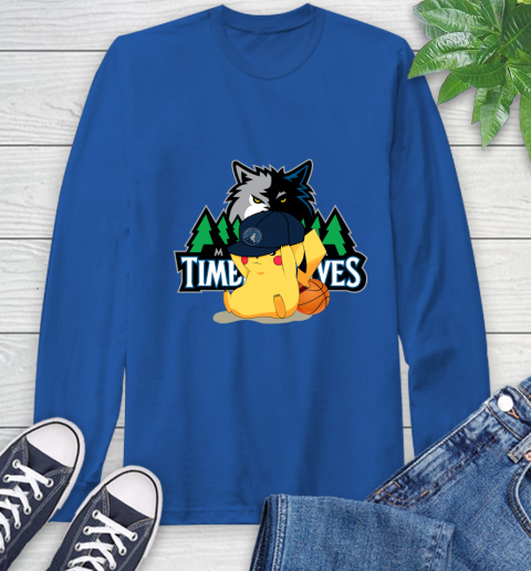 NBA Pikachu Basketball Sports Minnesota Timberwolves Long Sleeve T-Shirt 9