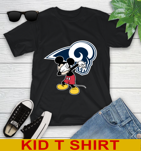 Los Angeles Rams NFL Football Dabbing Mickey Disney Sports Youth T-Shirt 2