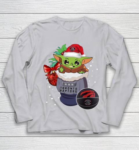 Toronto Raptors Christmas Baby Yoda Star Wars Funny Happy NBA Youth Long Sleeve 5