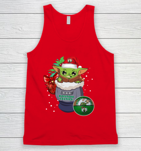 Boston Celtics Christmas Baby Yoda Star Wars Funny Happy NBA Tank Top 6