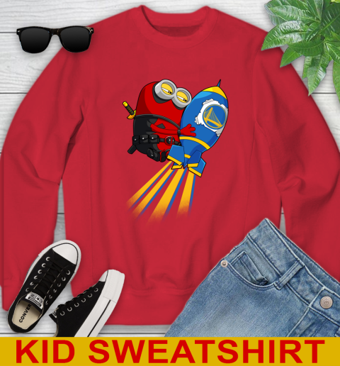 NBA Basketball Golden State Warriors Deadpool Minion Marvel Shirt Youth Sweatshirt 7