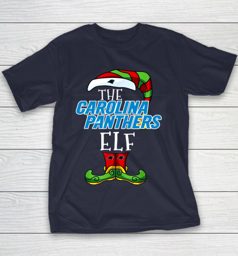 Carolina Panthers Christmas ELF Funny NFL Youth T-Shirt 2