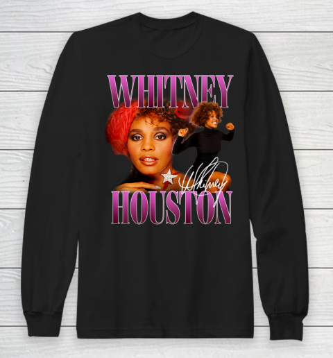 Vintage The Whitney Funny Art Houstons 80s Style Star Music Long Sleeve T-Shirt