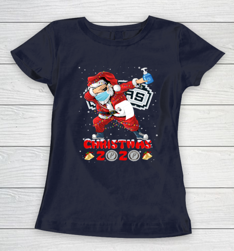 San Antonio Spurs Funny Santa Claus Dabbing Christmas 2020 NBA Women's T-Shirt 2