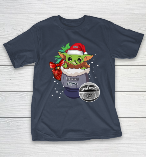 San Antonio Spurs Christmas Baby Yoda Star Wars Funny Happy NBA T-Shirt 5