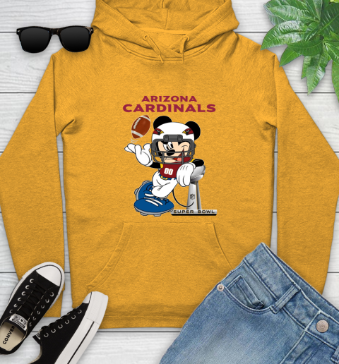 NFL Arizona Cardinals Mickey Mouse Disney Super Bowl Football T Shirt Youth Hoodie 3