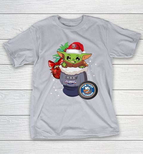 New York Islanders Christmas Baby Yoda Star Wars Funny Happy NHL T-Shirt 7