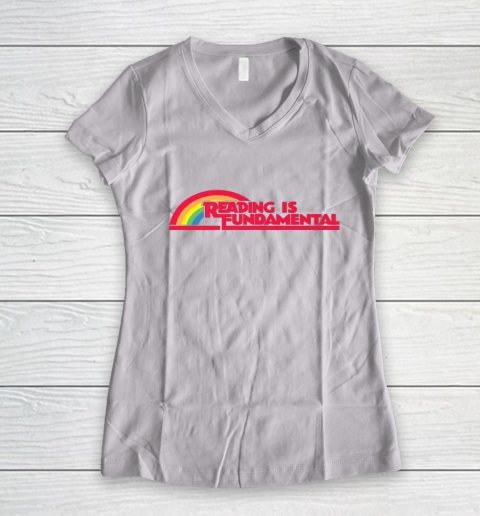 Reading Rainbow t shirt Reading is Fundamental Gay Rainbow Women's V-Neck T-Shirt