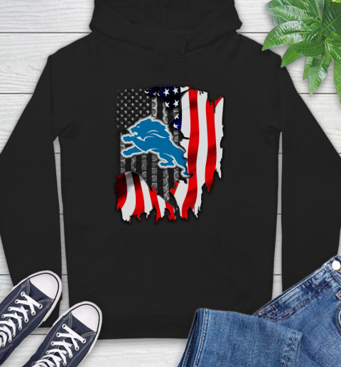 Detroit Lions NFL Football American Flag Hoodie