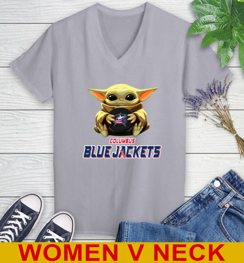NHL Hockey Columbus Blue Jackets Star Wars Baby Yoda Shirt 81