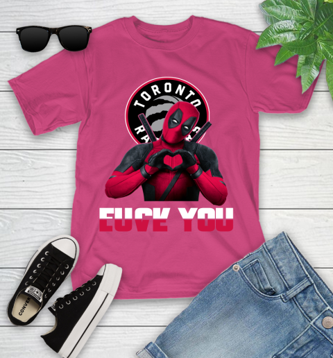 NBA Toronto Raptors Deadpool Love You Fuck You Basketball Sports Youth T-Shirt 11