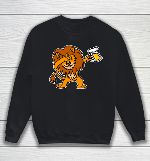 Beer Lover Funny Shirt Dab Dabbing Lion Beer Dutch King's Day King Lions Sweatshirt