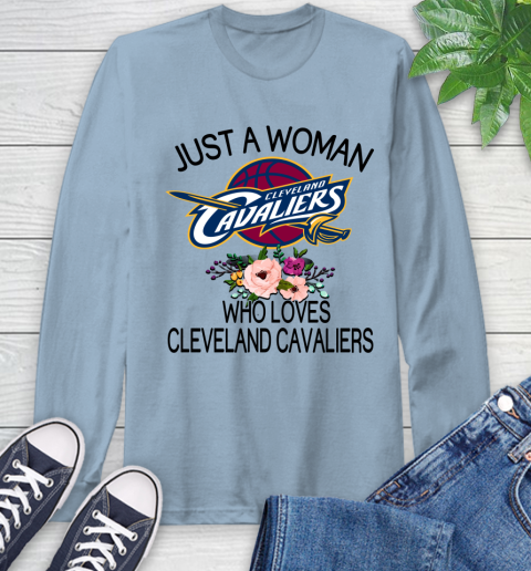 NBA Just A Woman Who Loves Cleveland Cavaliers Basketball Sports Long Sleeve T-Shirt 6