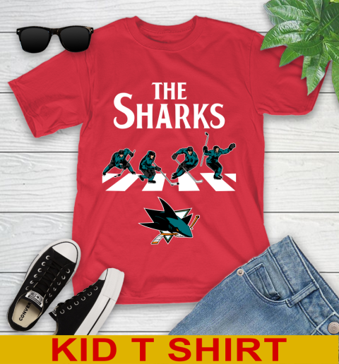 NHL Hockey San Jose Sharks The Beatles Rock Band Shirt Youth T-Shirt 11