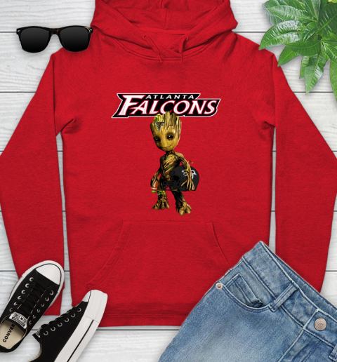 Atlanta Falcons NFL Football Groot Marvel Guardians Of The Galaxy Youth Hoodie 11