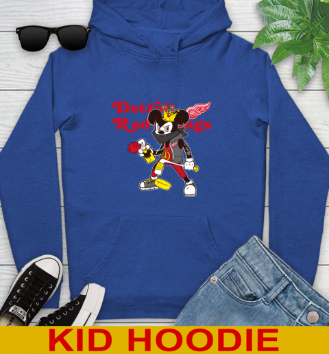 Detroit Red Wings NHL Hockey Mickey Peace Sign Sports Youth Hoodie 10