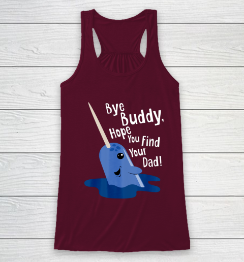 Bye Buddy Narwhal Elf Funny Christmas Holiday Gift Racerback Tank 2