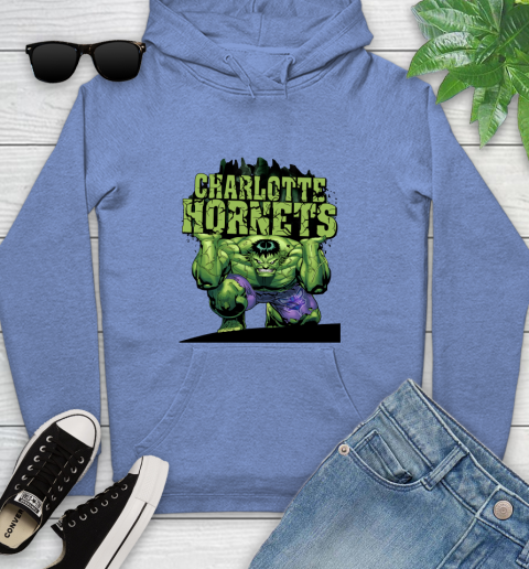 Charlotte Hornets NBA Basketball Incredible Hulk Marvel Avengers Sports Youth Hoodie 12