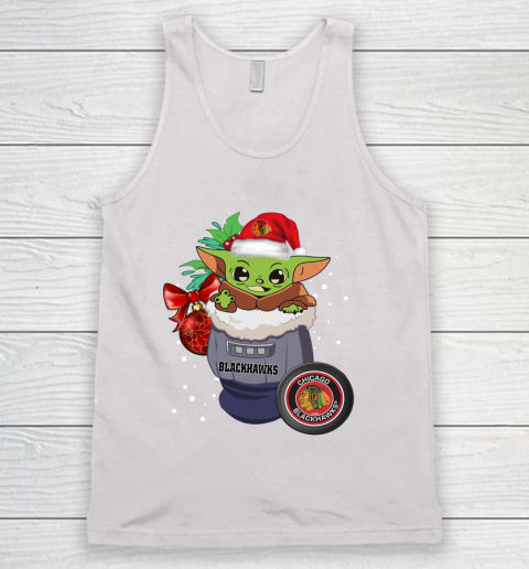 Chicago Blackhawks Christmas Baby Yoda Star Wars Funny Happy NHL Tank Top 2