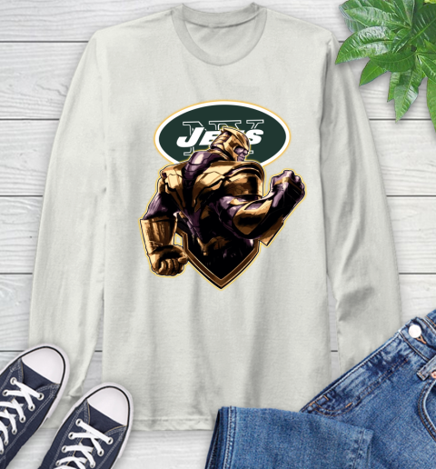 NFL Thanos Avengers Endgame Football Sports New York Jets Long Sleeve T-Shirt 12
