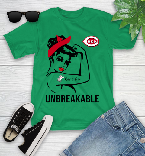 MLB Cincinnati Reds Girl Unbreakable Baseball Sports Youth T-Shirt 3