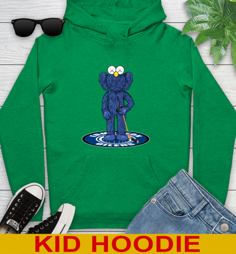 NHL Hockey Edmonton Oilers Kaws Bff Blue Figure Shirt Youth Hoodie 8