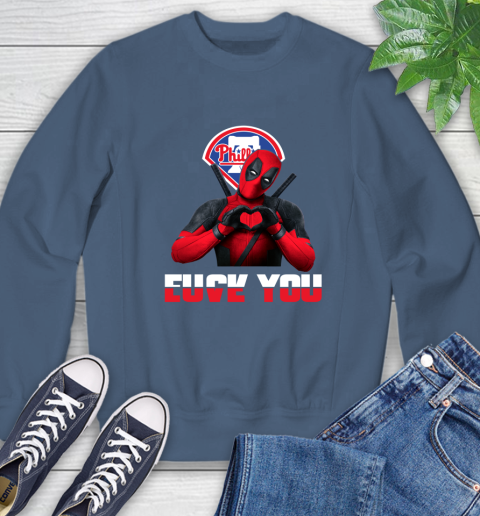 MLB Philadelphia Phillies Deadpool Love You Fuck You Baseball Sports Sweatshirt 8