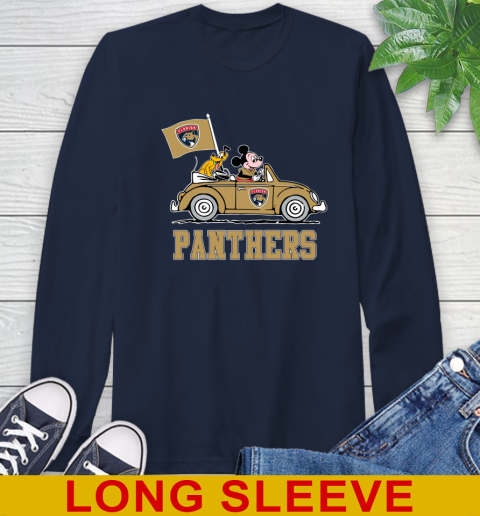 NHL Hockey Florida Panthers Pluto Mickey Driving Disney Shirt Long Sleeve T-Shirt 4