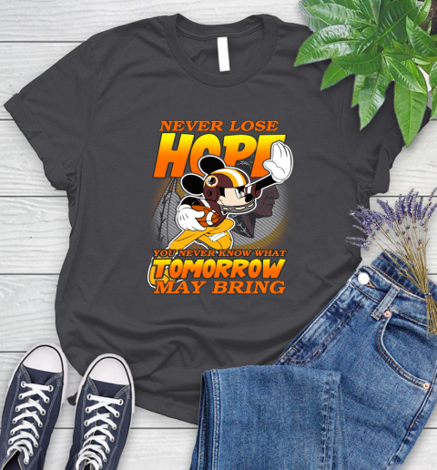 Washington Redskins NFL Football Mickey Disney Never Lose Hope Women's T-Shirt 8