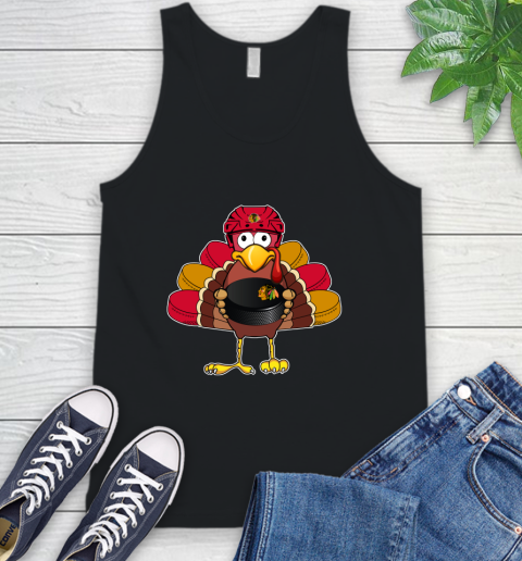 Chicago Blackhawks Turkey Thanksgiving Day Tank Top 2