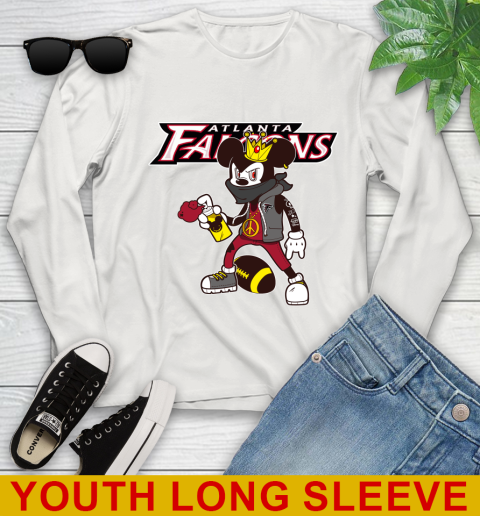 Atlanta Falcons NFL Football Mickey Peace Sign Sports Youth Long Sleeve 12