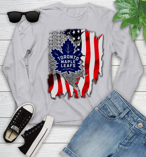 Toronto Maple Leafs NHL Hockey American Flag Youth Long Sleeve 5